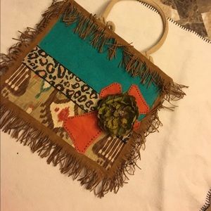 Handmade burlap bag.   Super cute!